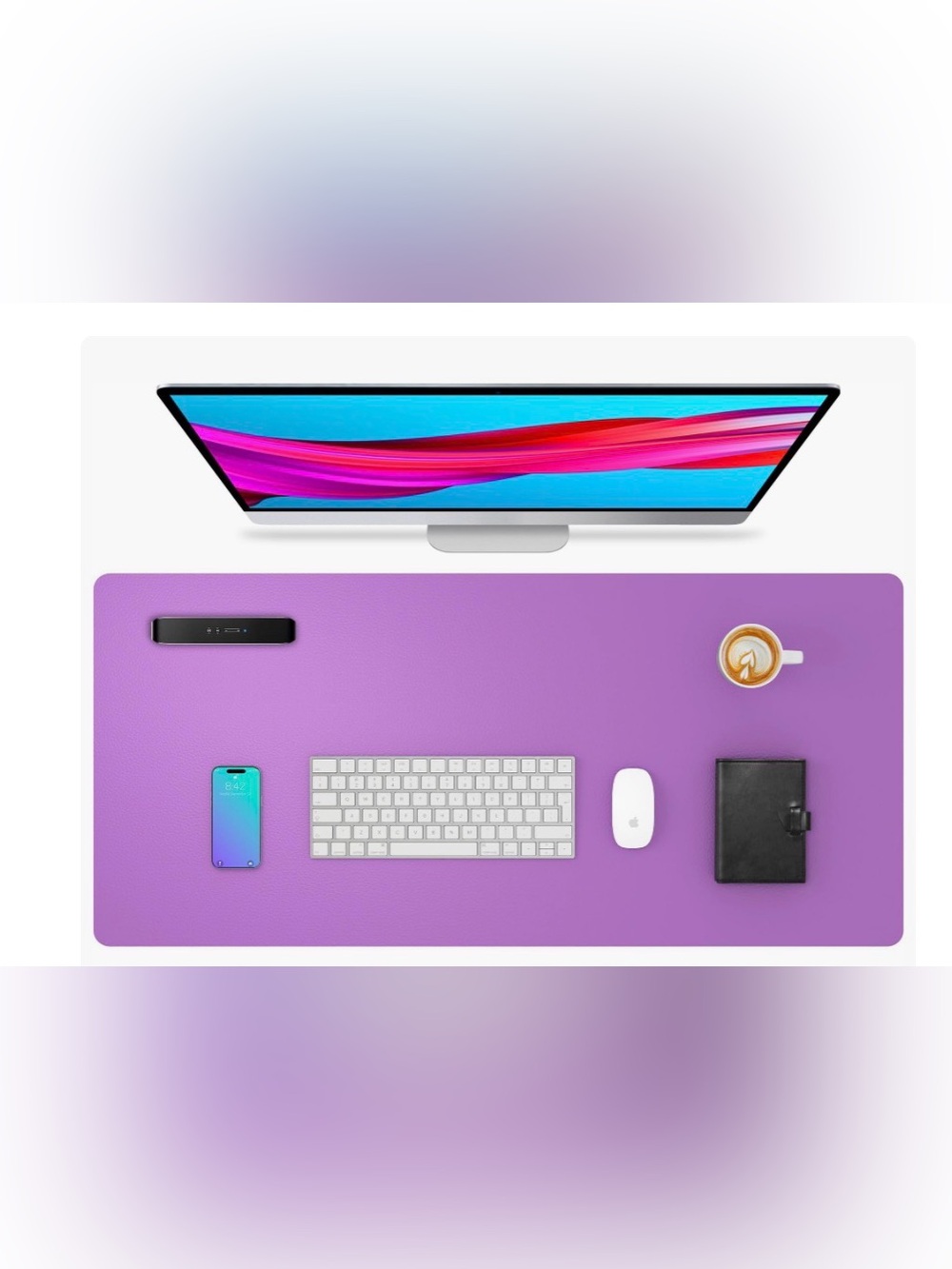 PU Leather Desk Pad Protector Purple